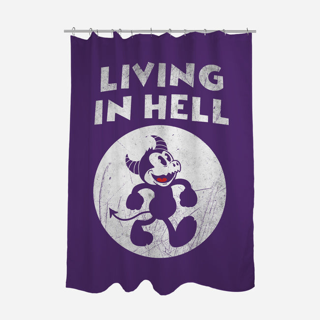 Living In Hell-none polyester shower curtain-Paul Simic