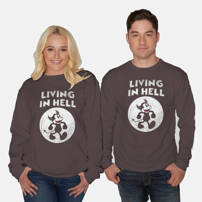 Living In Hell-unisex crew neck sweatshirt-Paul Simic