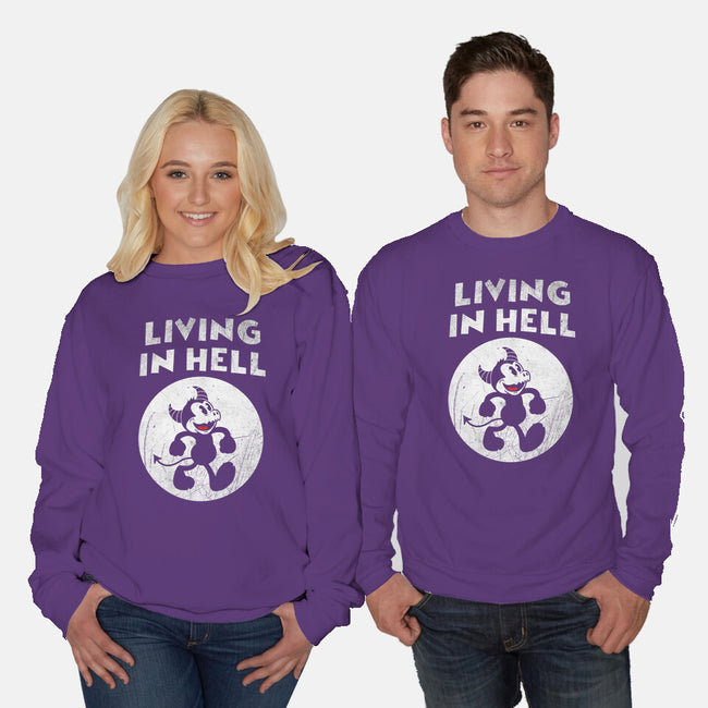 Living In Hell-unisex crew neck sweatshirt-Paul Simic