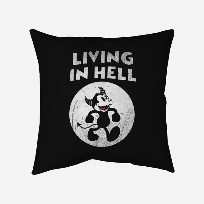 Living In Hell-none removable cover w insert throw pillow-Paul Simic