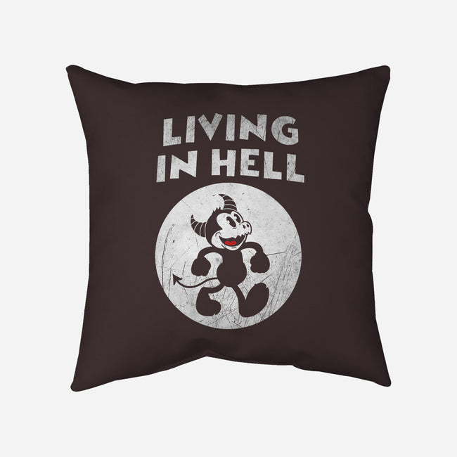 Living In Hell-none removable cover w insert throw pillow-Paul Simic