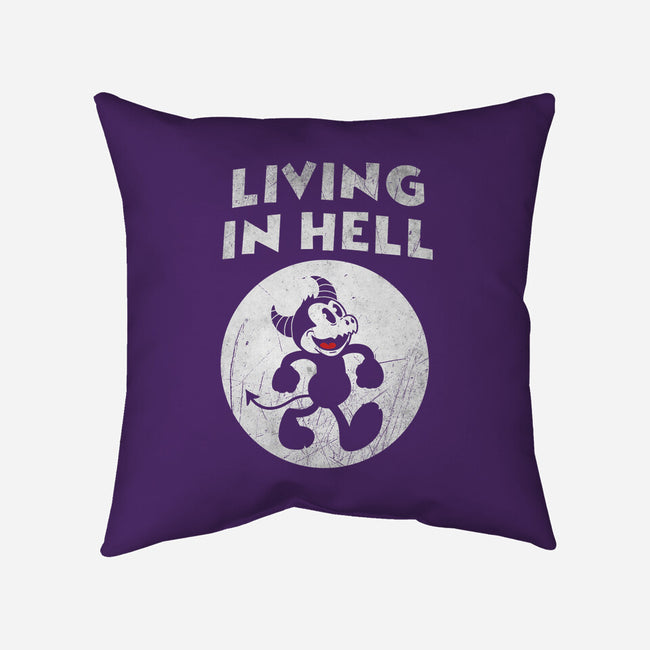 Living In Hell-none removable cover w insert throw pillow-Paul Simic