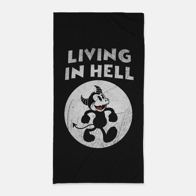 Living In Hell-none beach towel-Paul Simic