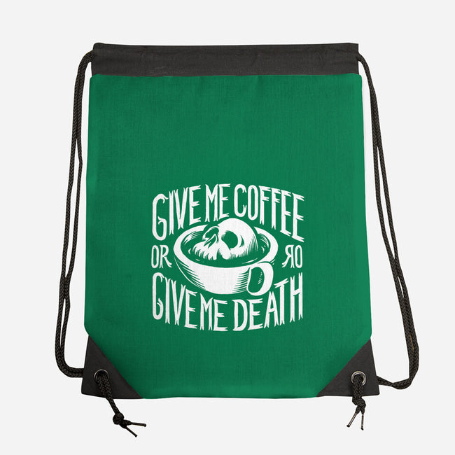 Give Me Coffee-none drawstring bag-Azafran