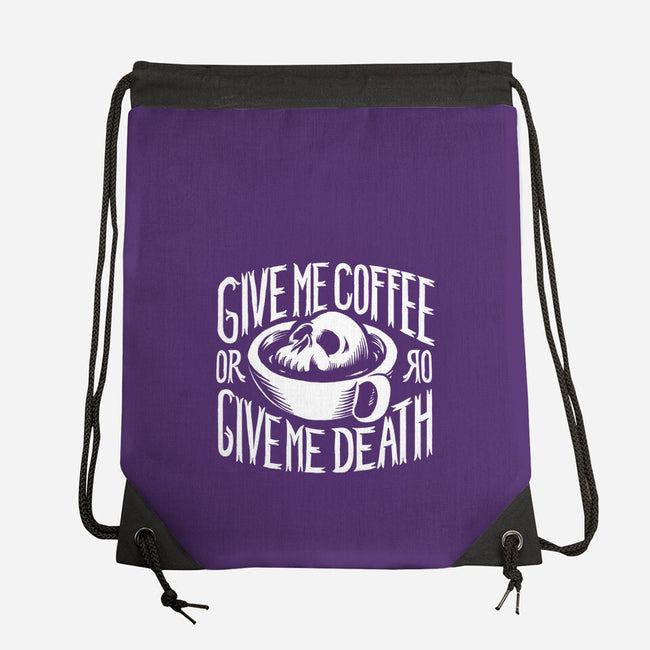 Give Me Coffee-none drawstring bag-Azafran