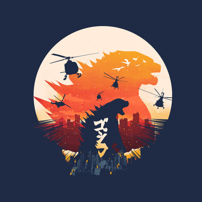 King Kaiju Sunset-none drawstring bag-dandingeroz