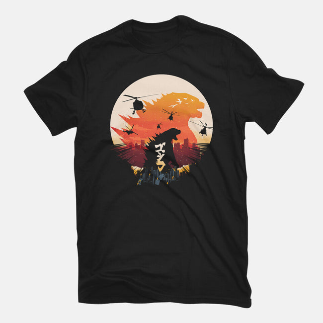 King Kaiju Sunset-mens heavyweight tee-dandingeroz