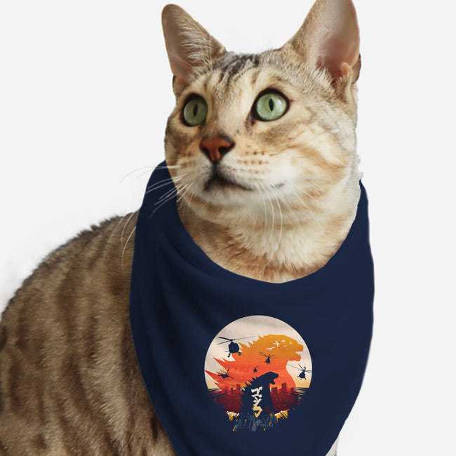 King Kaiju Sunset-cat bandana pet collar-dandingeroz