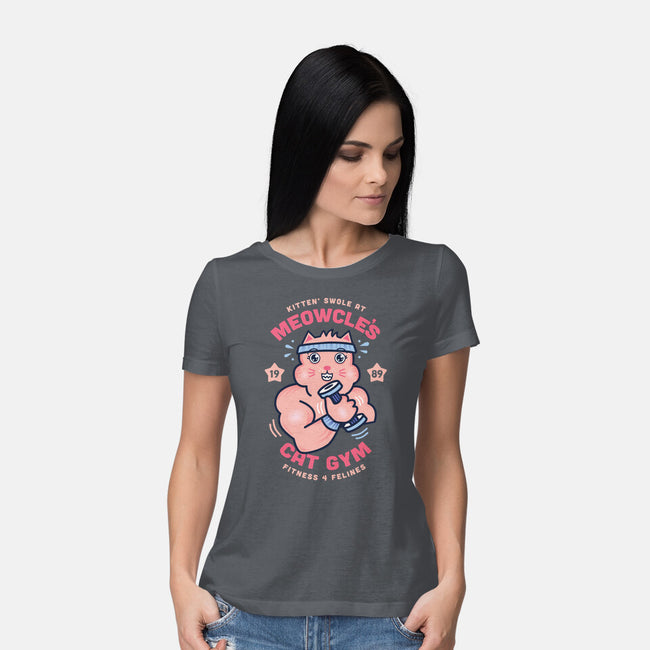 Meowcle's Cat Gym-womens basic tee-hbdesign