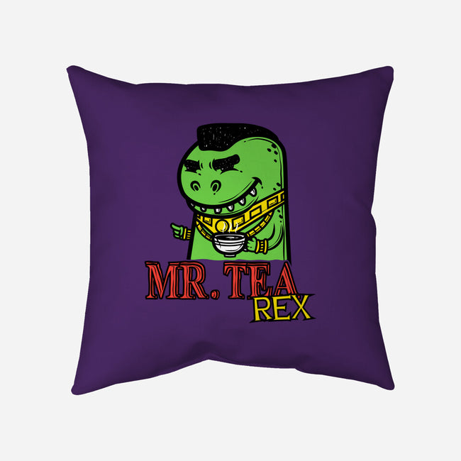 Mr. Tea Rex-none removable cover throw pillow-krisren28