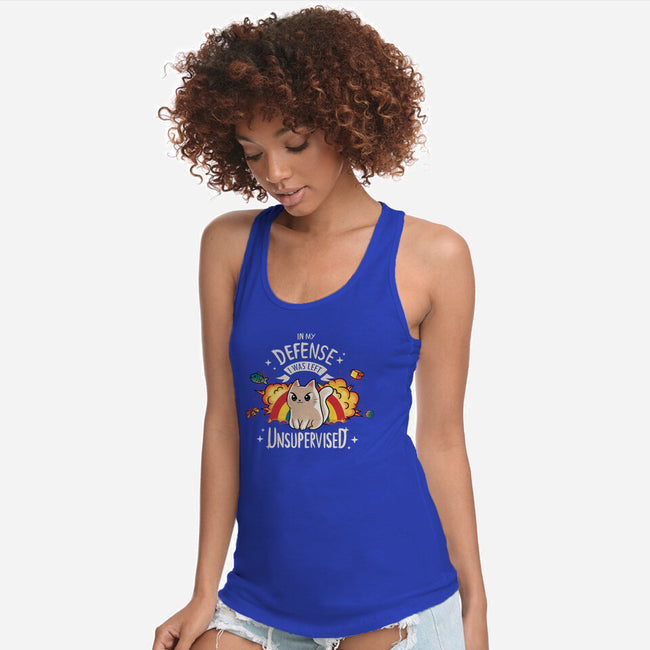 Unsupervised Cat-womens racerback tank-Typhoonic