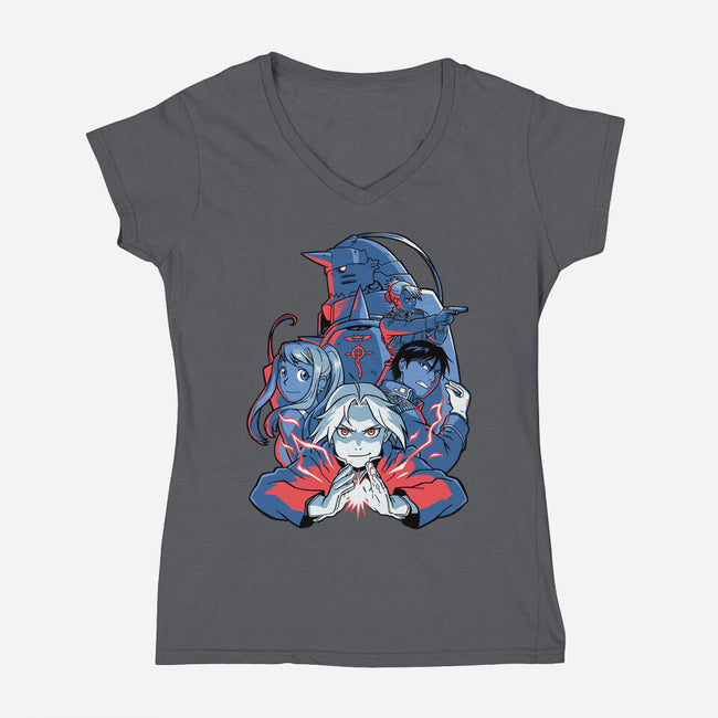 Team Fullmetal-womens v-neck tee-jmcg