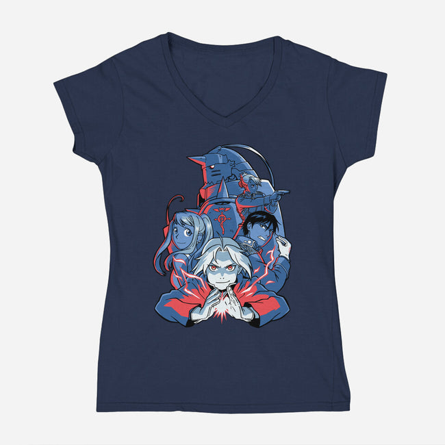Team Fullmetal-womens v-neck tee-jmcg