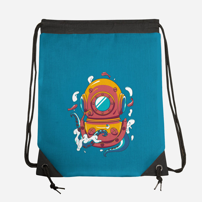 Diving Octopus-none drawstring bag-Astoumix