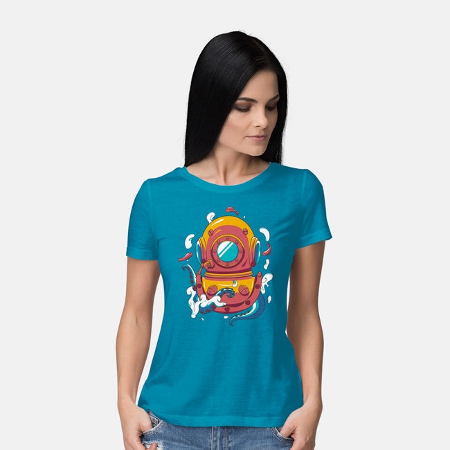 Diving Octopus-womens basic tee-Astoumix