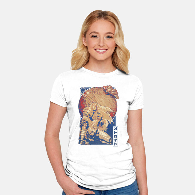Interstellar Bounty Hunter-womens fitted tee-Kakafuty