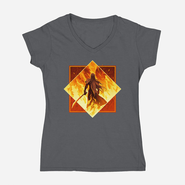 Winged Angel-womens v-neck tee-PencilMonkey