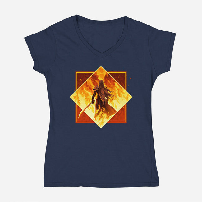 Winged Angel-womens v-neck tee-PencilMonkey