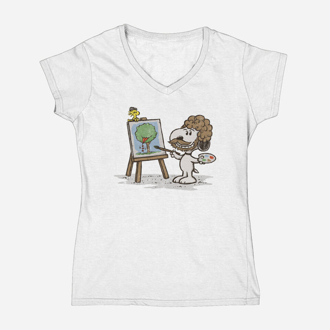 Dog Ross-womens v-neck tee-kg07