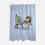 Dog Ross-none polyester shower curtain-kg07