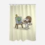 Dog Ross-none polyester shower curtain-kg07