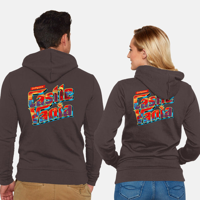 Dark Castle-unisex zip-up sweatshirt-heydale