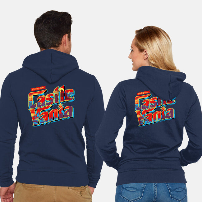 Dark Castle-unisex zip-up sweatshirt-heydale