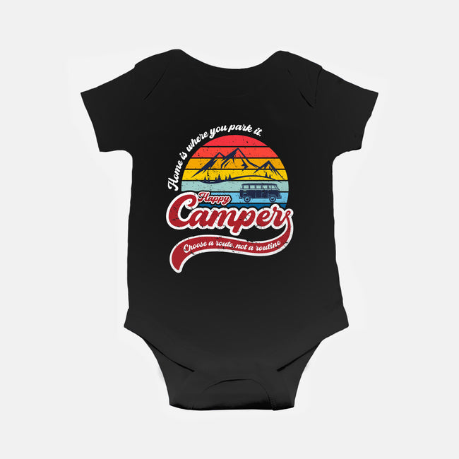 Happy Camper-baby basic onesie-DrMonekers