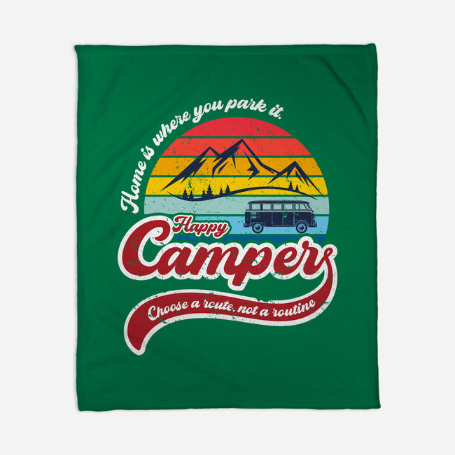 Happy Camper-none fleece blanket-DrMonekers