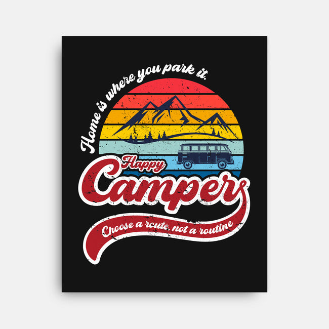 Happy Camper-none stretched canvas-DrMonekers