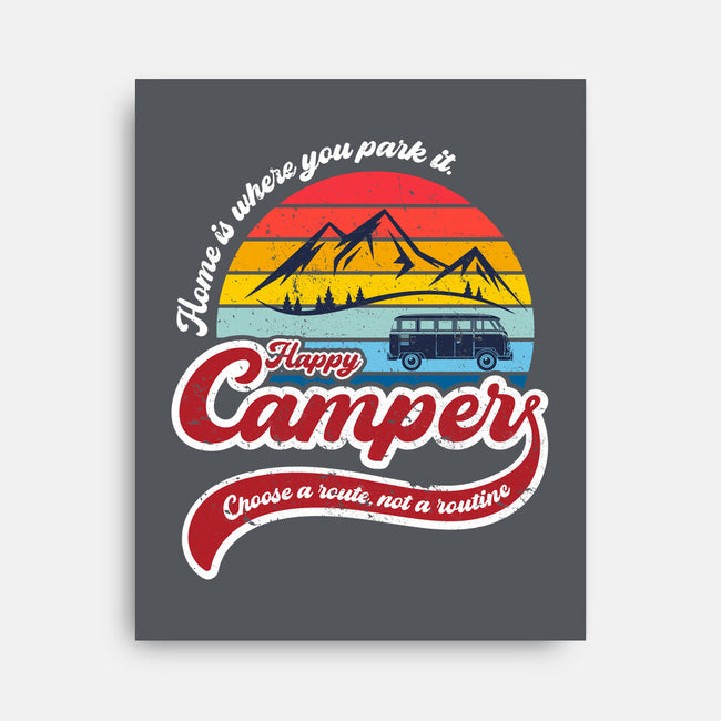 Happy Camper-none stretched canvas-DrMonekers