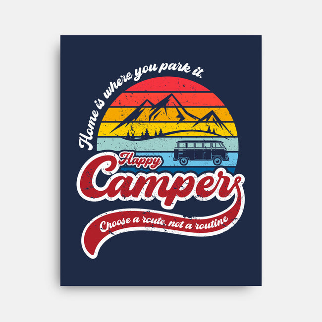 Happy Camper-none stretched canvas-DrMonekers