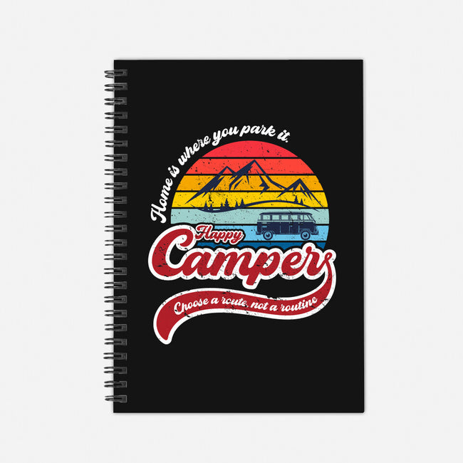 Happy Camper-none dot grid notebook-DrMonekers