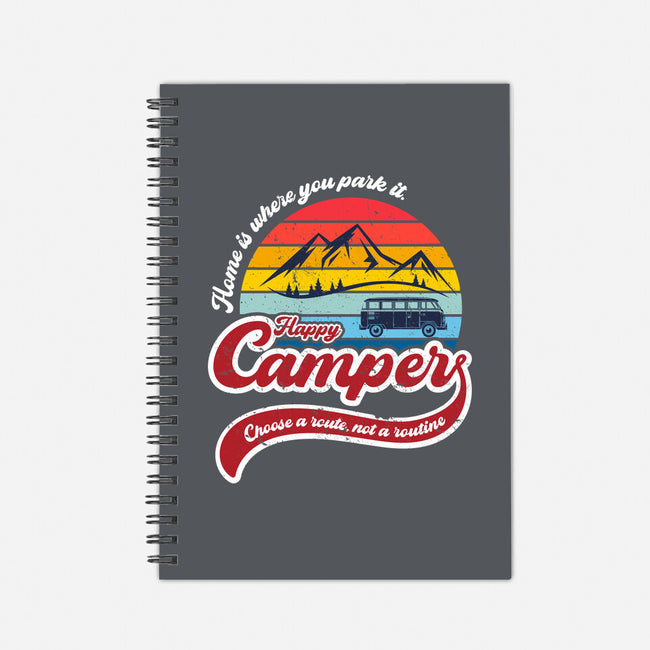 Happy Camper-none dot grid notebook-DrMonekers