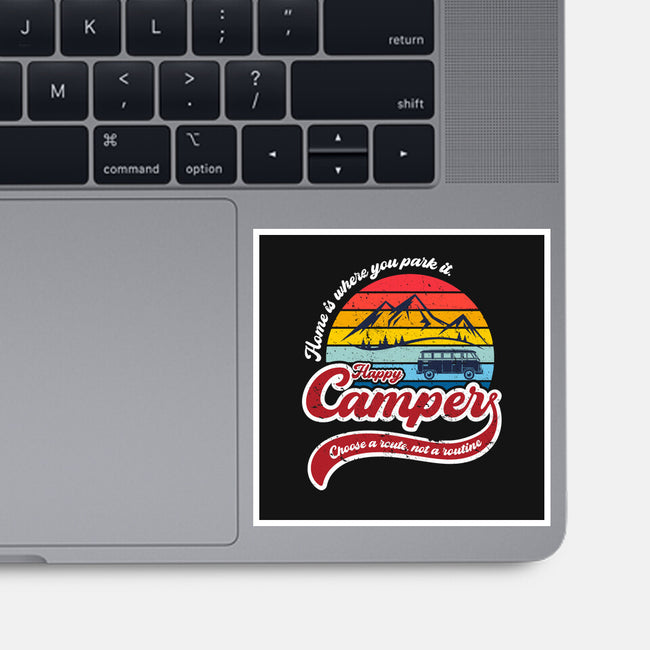 Happy Camper-none glossy sticker-DrMonekers