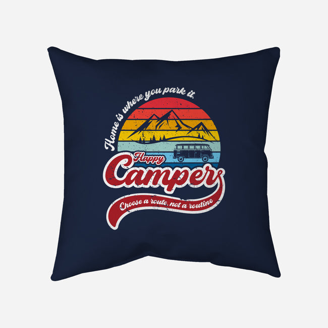 Happy Camper-none removable cover w insert throw pillow-DrMonekers