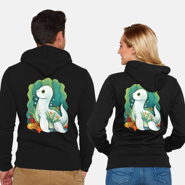 Plesiosaurus-unisex zip-up sweatshirt-Vallina84