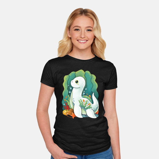 Plesiosaurus-womens fitted tee-Vallina84