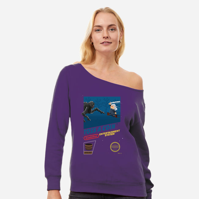 Witcher NES Blackbox-womens off shoulder sweatshirt-Crown&Thistle