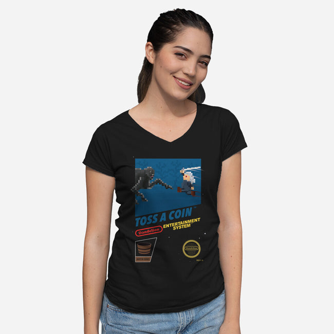 Witcher NES Blackbox-womens v-neck tee-Crown&Thistle