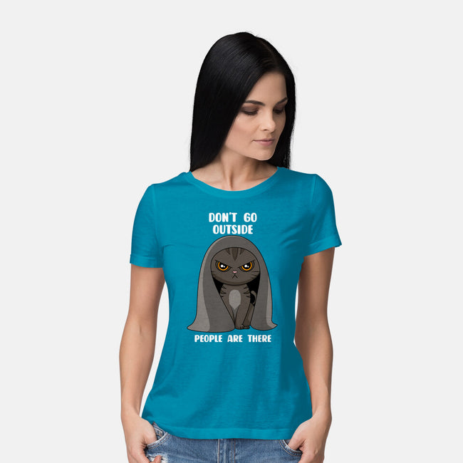 Don't Go Outside-womens basic tee-rocketman_art