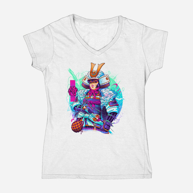 Winter Samurai-womens v-neck tee-Bruno Mota