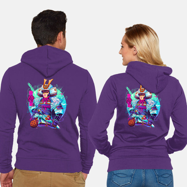 Winter Samurai-unisex zip-up sweatshirt-Bruno Mota