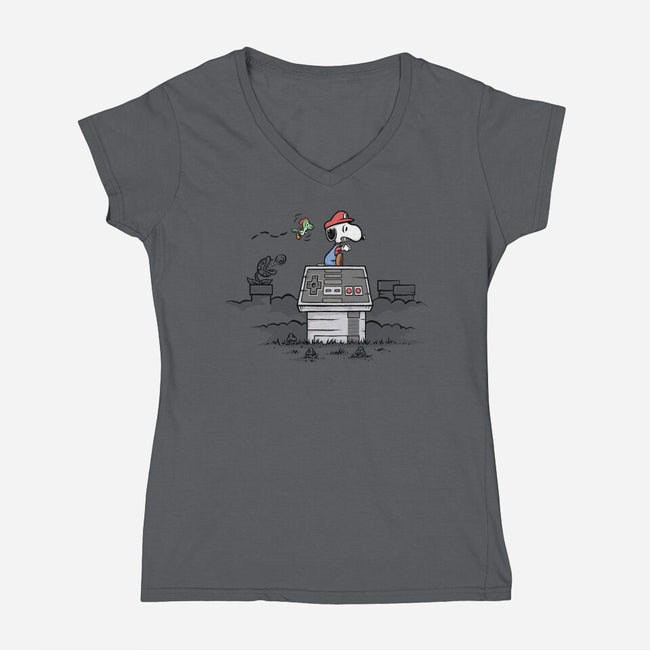 Retro Gaming Ace-womens v-neck tee-kg07