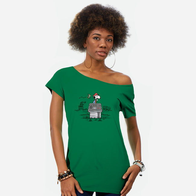 Retro Gaming Ace-womens off shoulder tee-kg07