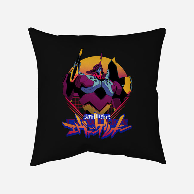 Retro Neon Genesis-none removable cover w insert throw pillow-Odin Campoy