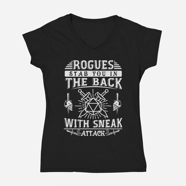 Rogues Stab In The Back-womens v-neck tee-ShirtGoblin