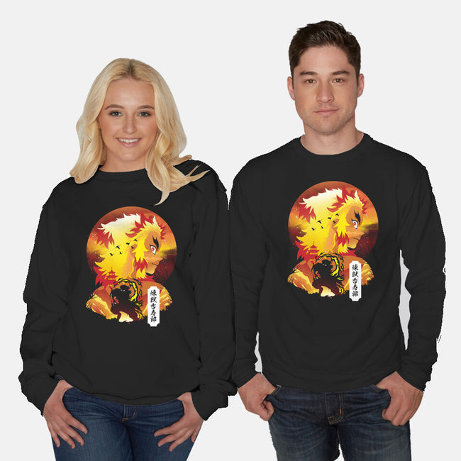 Rengoku Sunset-unisex crew neck sweatshirt-dandingeroz