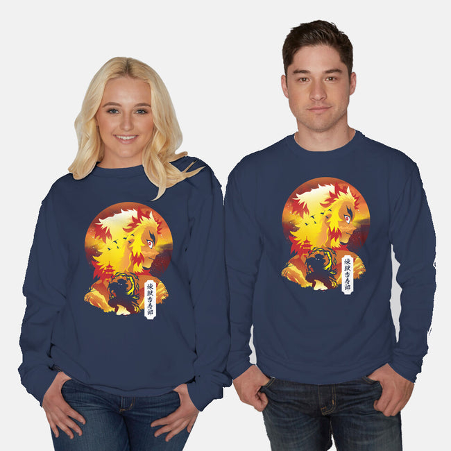 Rengoku Sunset-unisex crew neck sweatshirt-dandingeroz