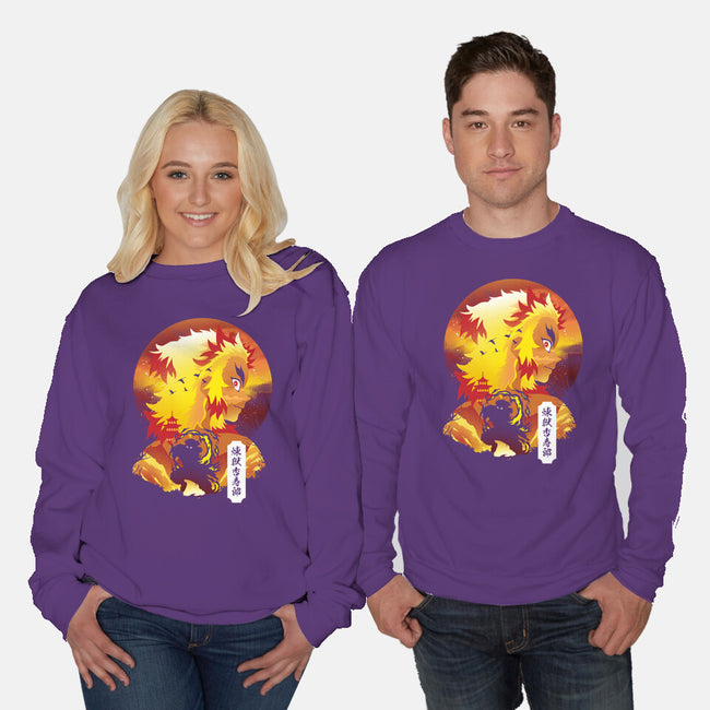 Rengoku Sunset-unisex crew neck sweatshirt-dandingeroz